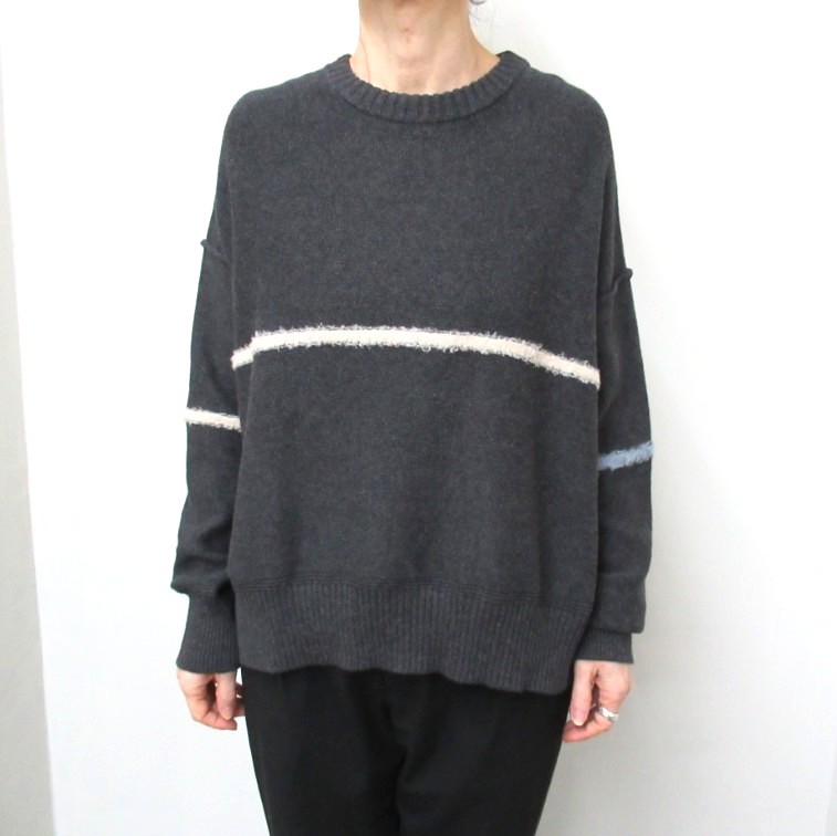 LAITERIE コットンカシミヤフェザーラインニットプルオーバー /CH89